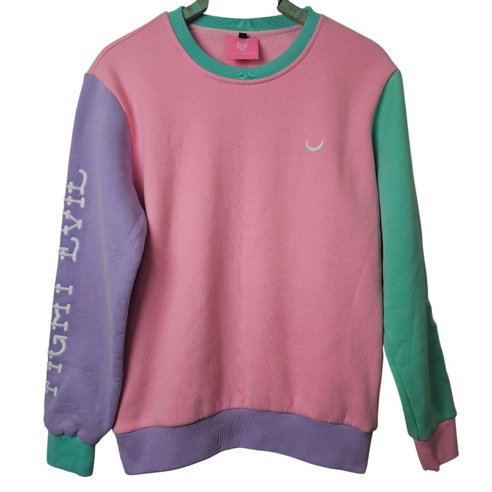 Celestialfox.Ca DISCONTINUED Color Blocking Pastel Pink Sweatshirt Tops, M - Picture 1 of 9